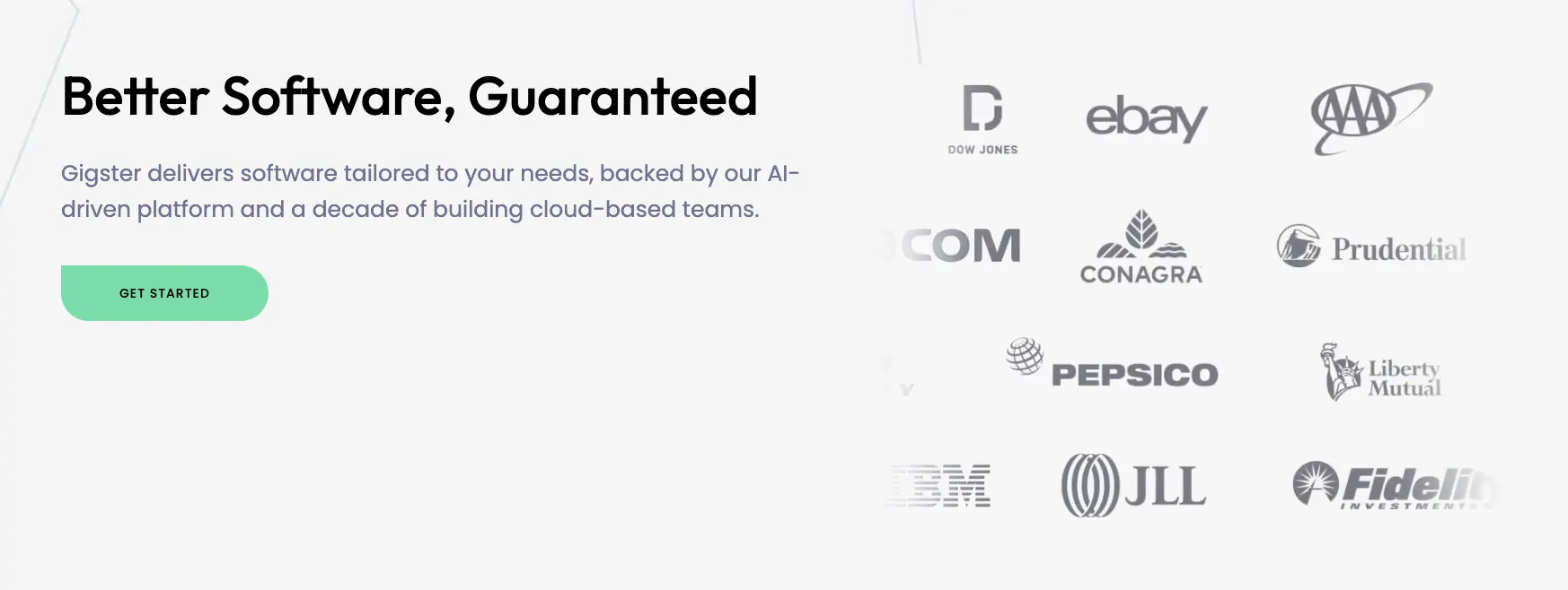 Gigster's home page.