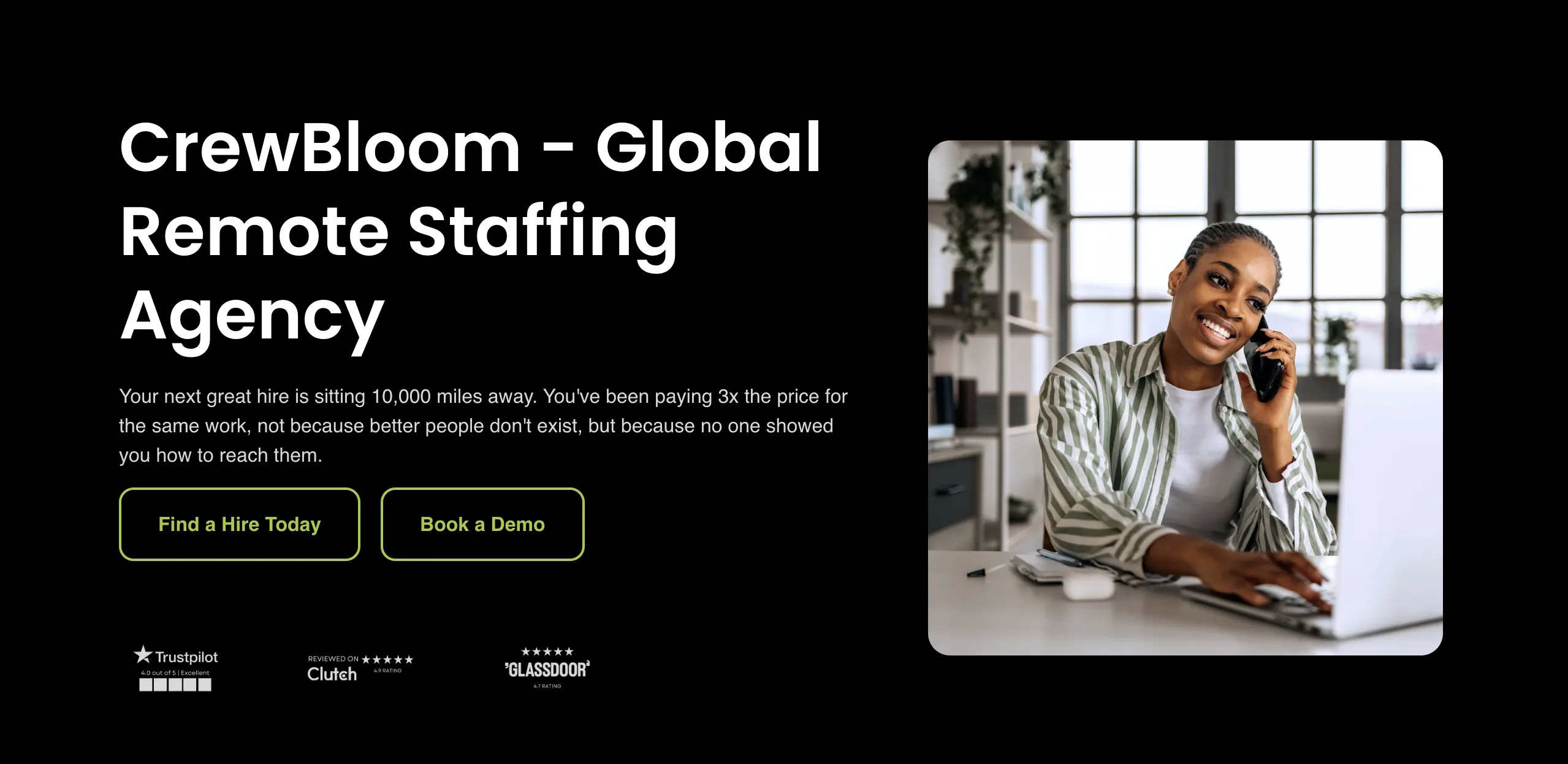 CrewBloom's home page.