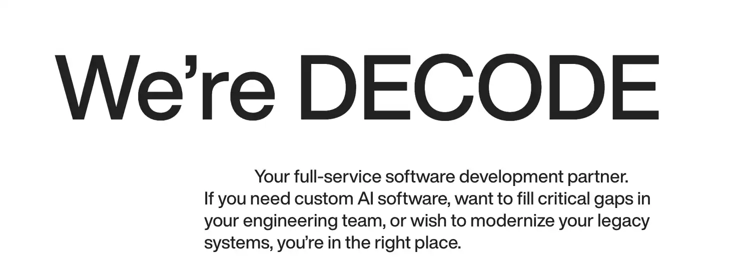 DECODE's home page.