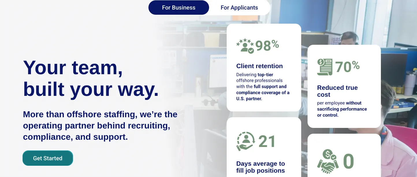 Connext's home page.