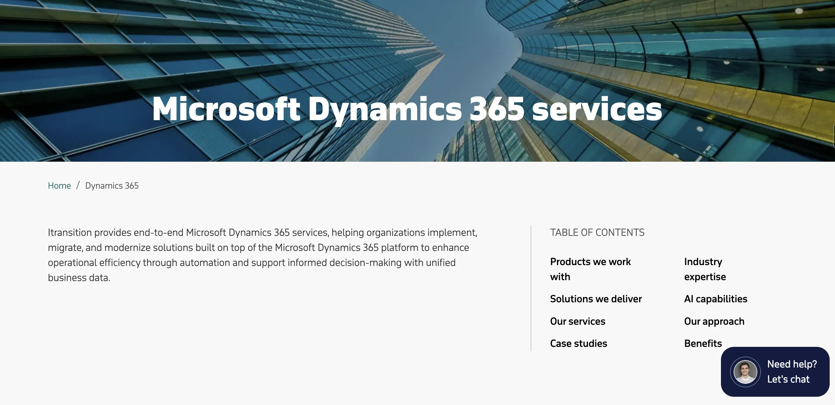 Itransition's home page.
