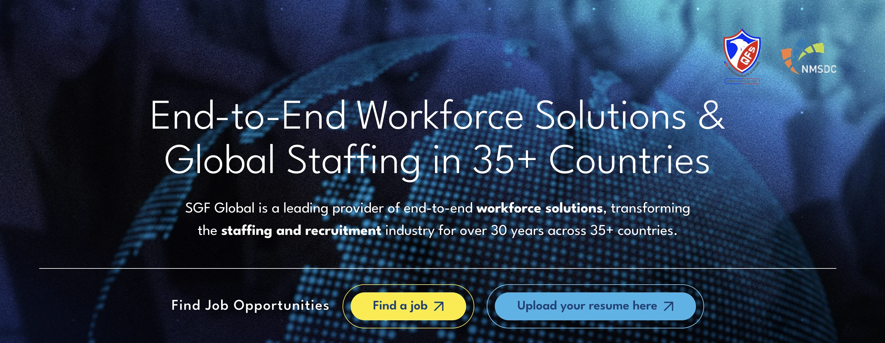 SGF Global's home page.