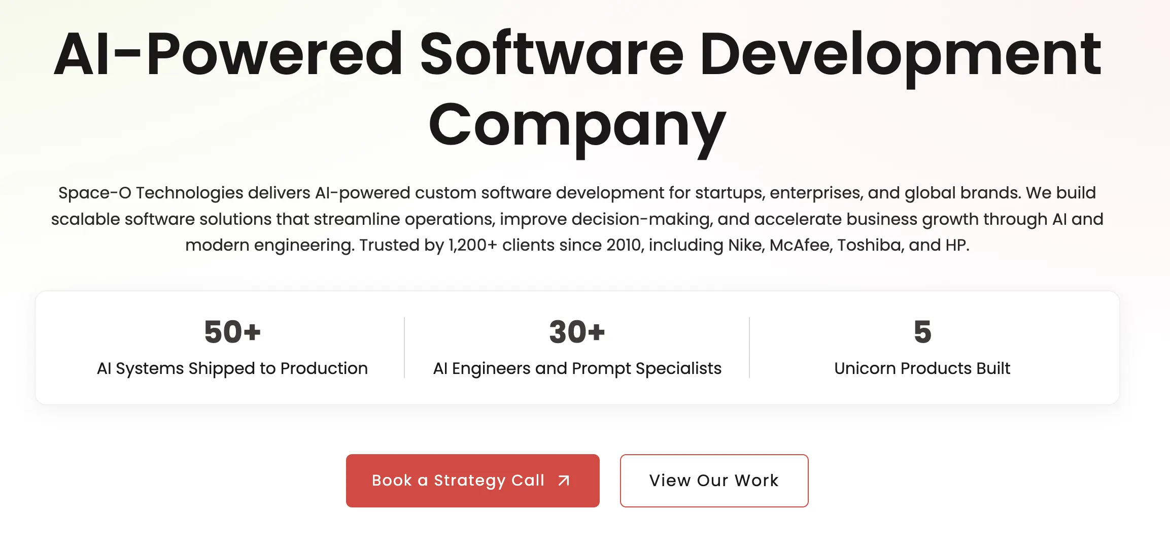 Space-O Technologies' home page.