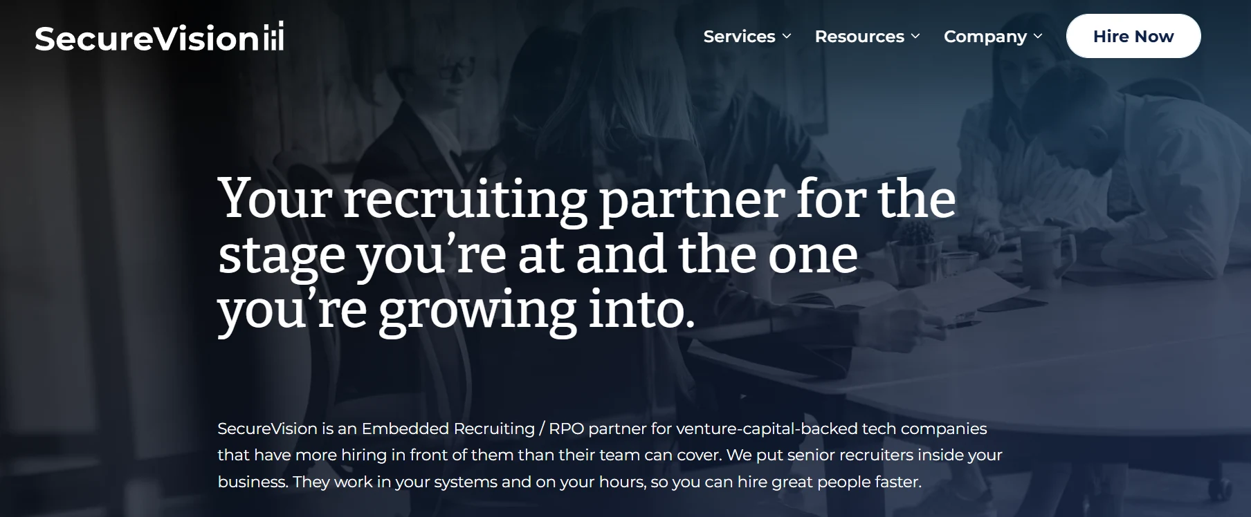 SecureVision's homepage