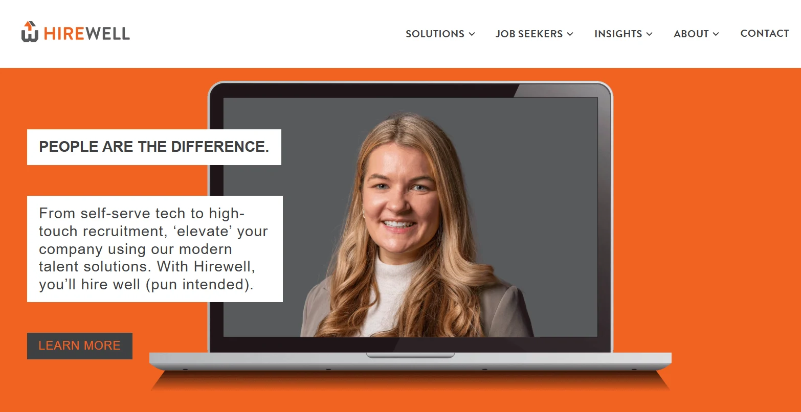 Hirewell's homepage
