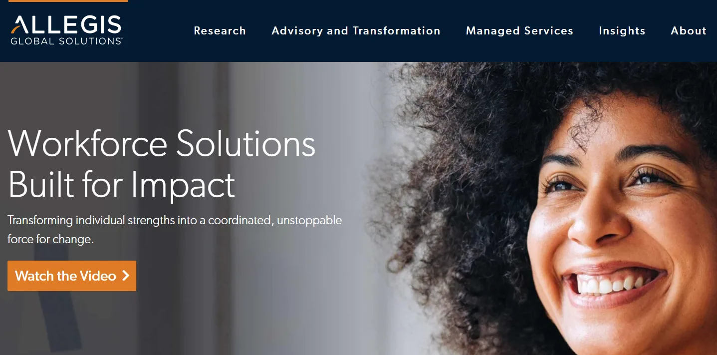 Allegis Global Solutions' homepage