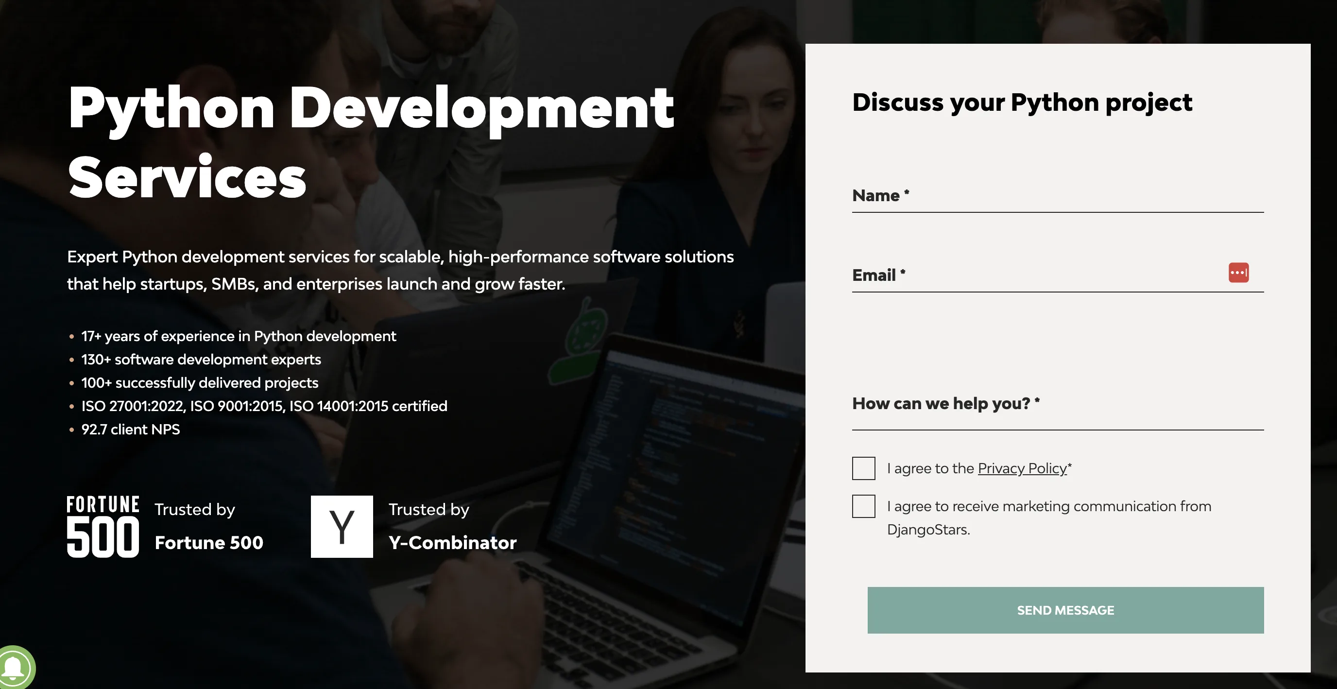Django Stars' home page