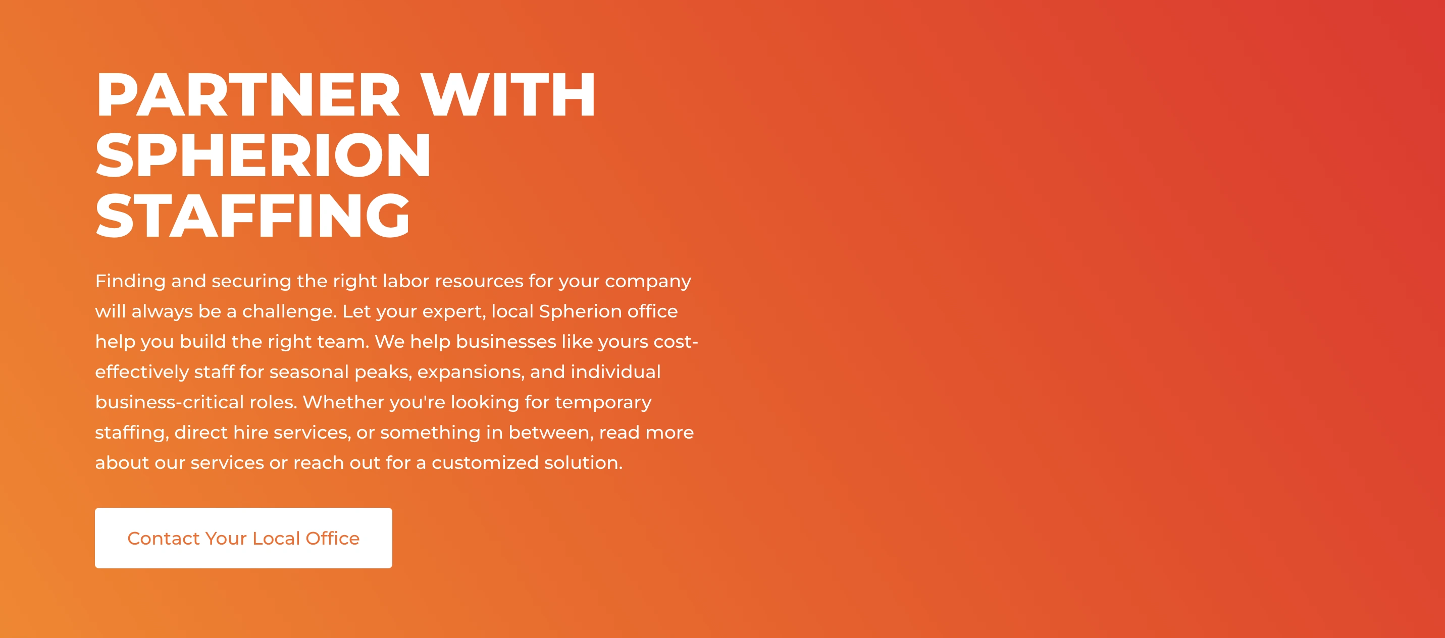 Spherion's home page.