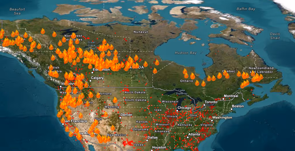 Map of 2023 fires in the U.S.