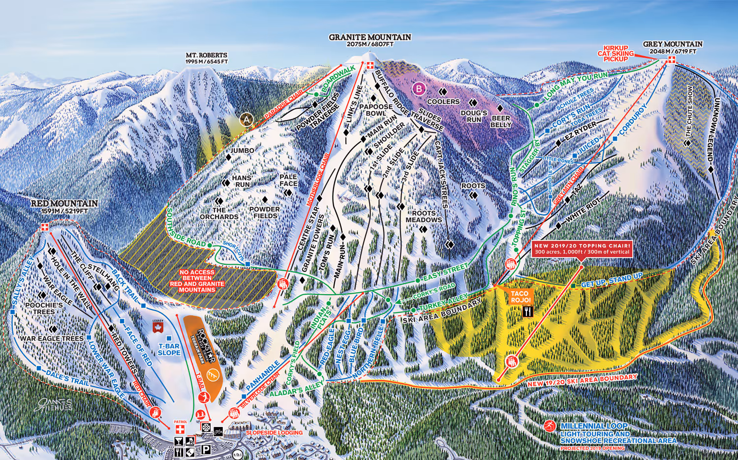 Red Mountain Resort Trail Map • Piste Map • Panoramic Mountain Map