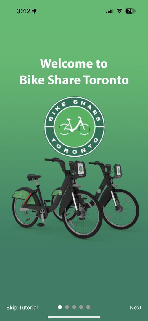 Screenshot of PBSC Bike Share Application