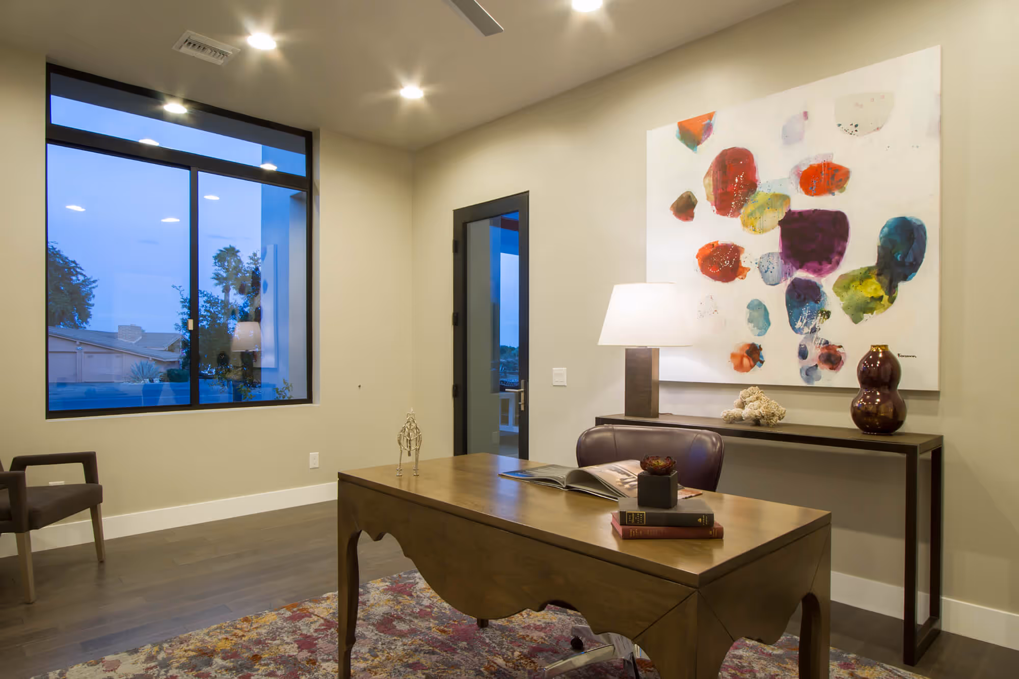 Artistic Modern Home Office Design - Colorful artwork
