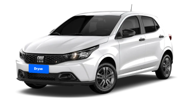 Front side view of a compact white hatchback car with dark tinted windows and silver wheels.