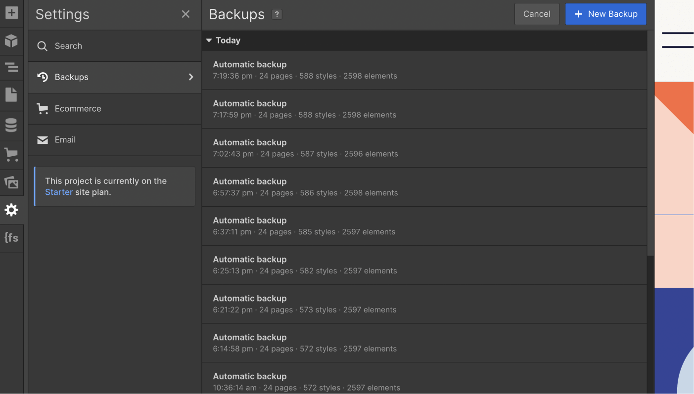 Backups - Branding X Webflow Template