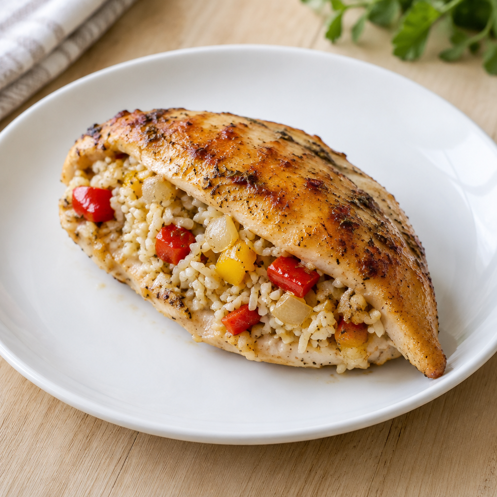 Baked Chicken with Rice Stuffing