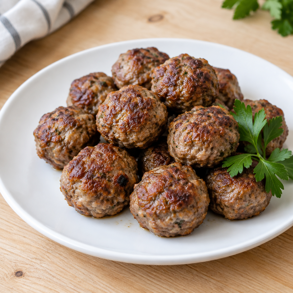 Baked Beef and Pork Meatballs