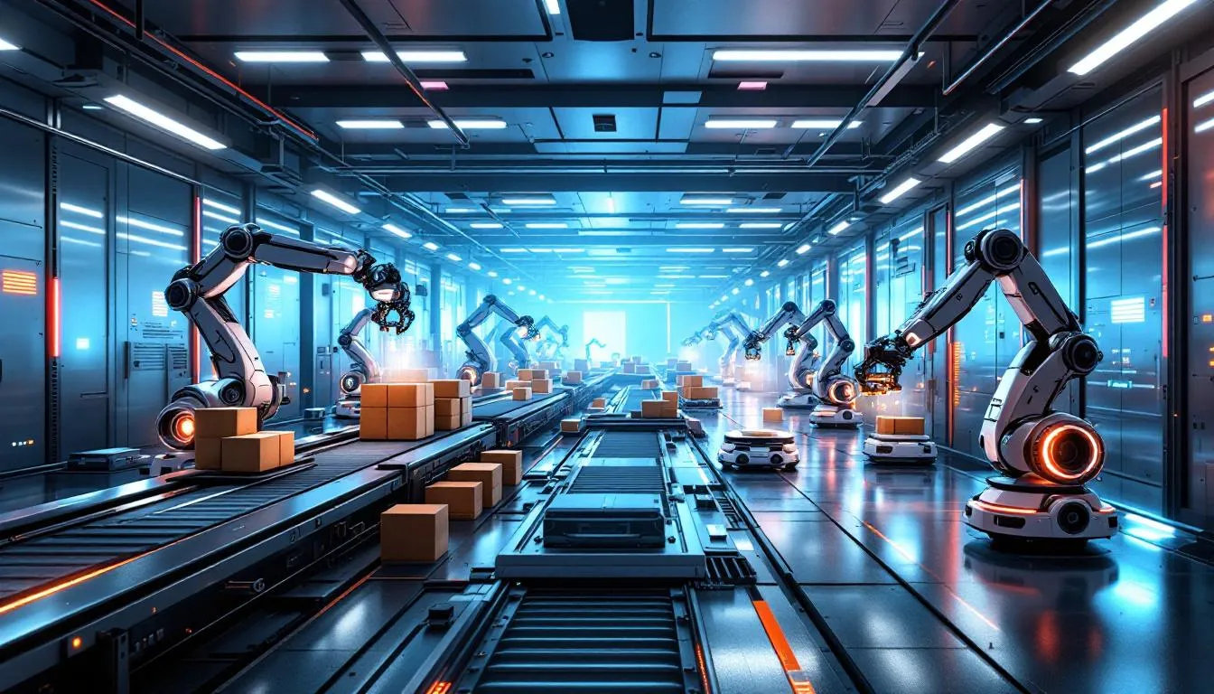 Technological advancements in automated picking systems, showcasing robotic arms and mobile robots.