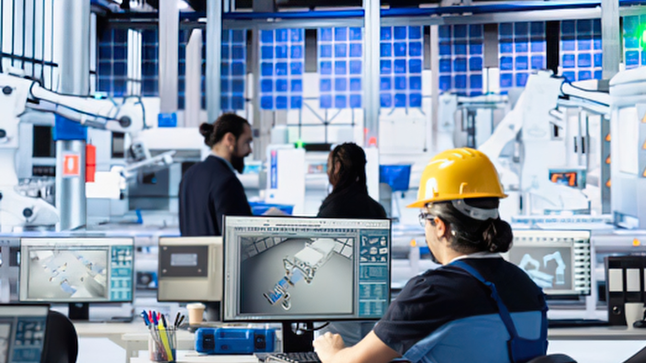 carrier looking at laptop in warehouse