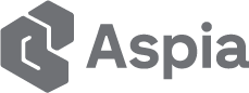 Aspia logo with linked geometric shapes in dark gray next to the word Aspia in modern font.
