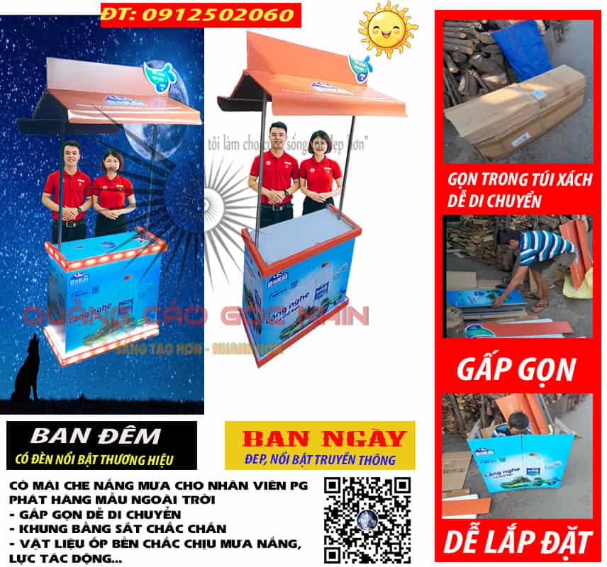 Xe bán hàng gấp gọn