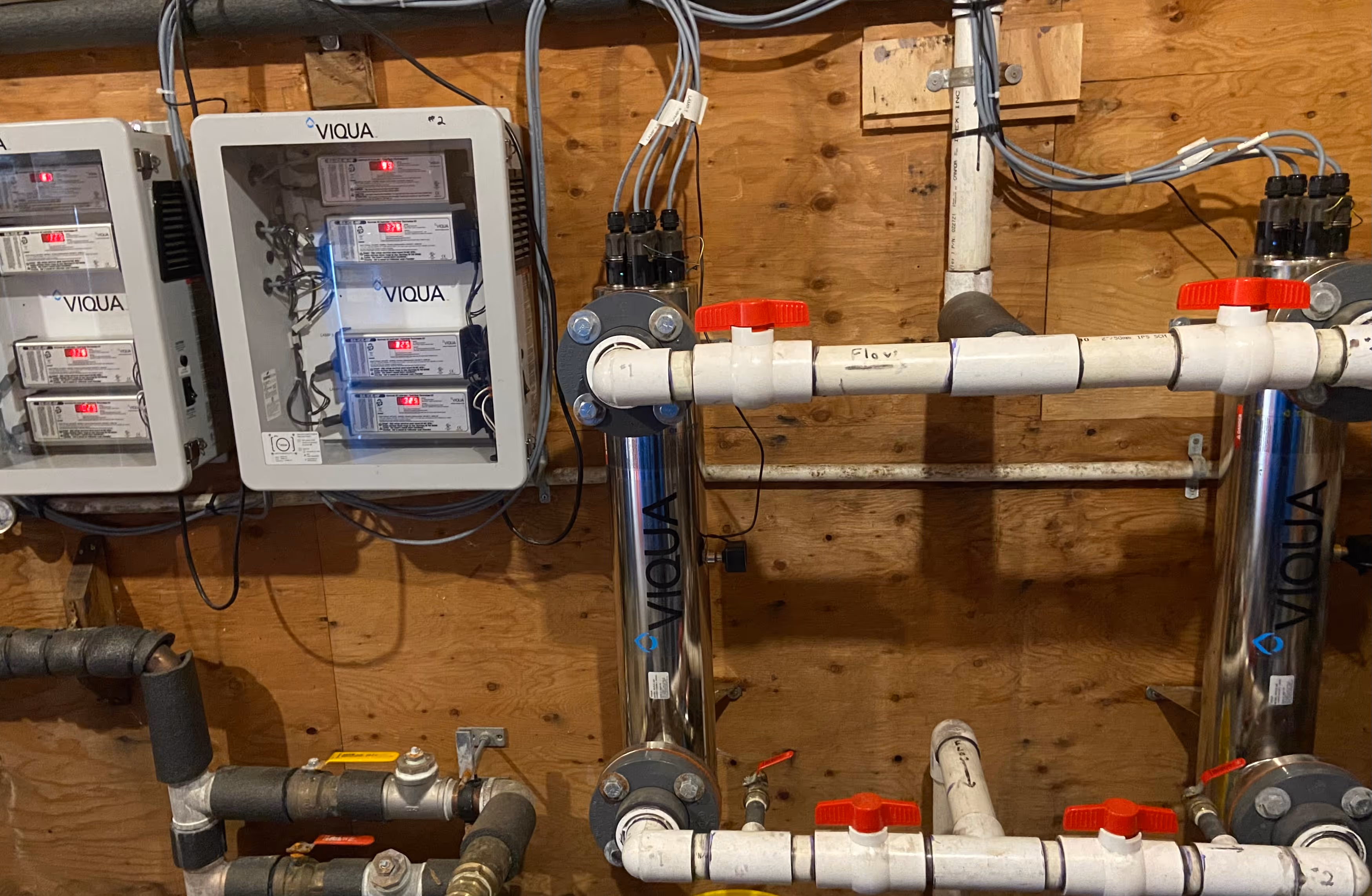 Indoor plumbing work. 