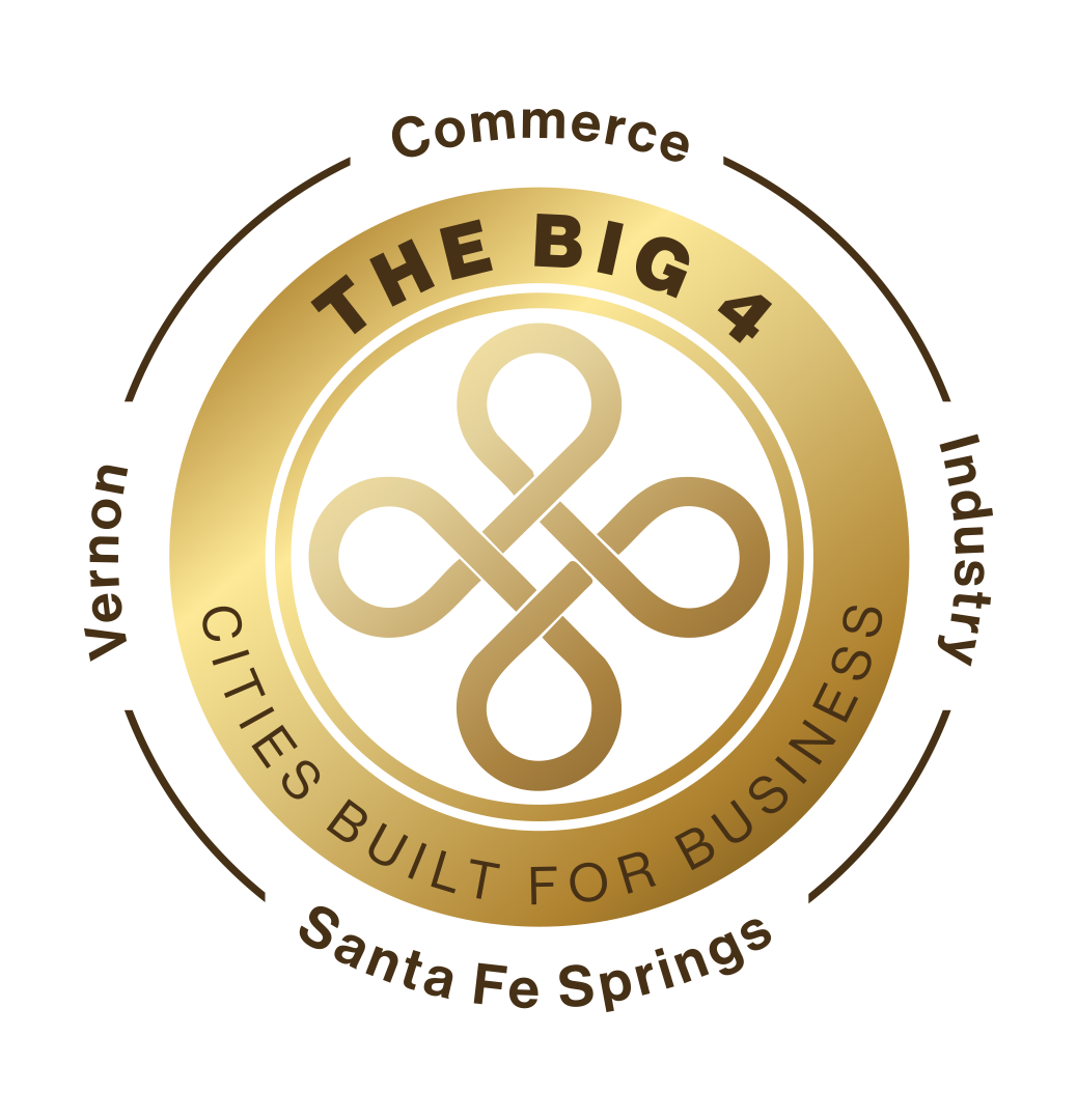Logo for the City of Big 4 which includes City of Vernon, City of Commerce, City of Industry, and the Big 4