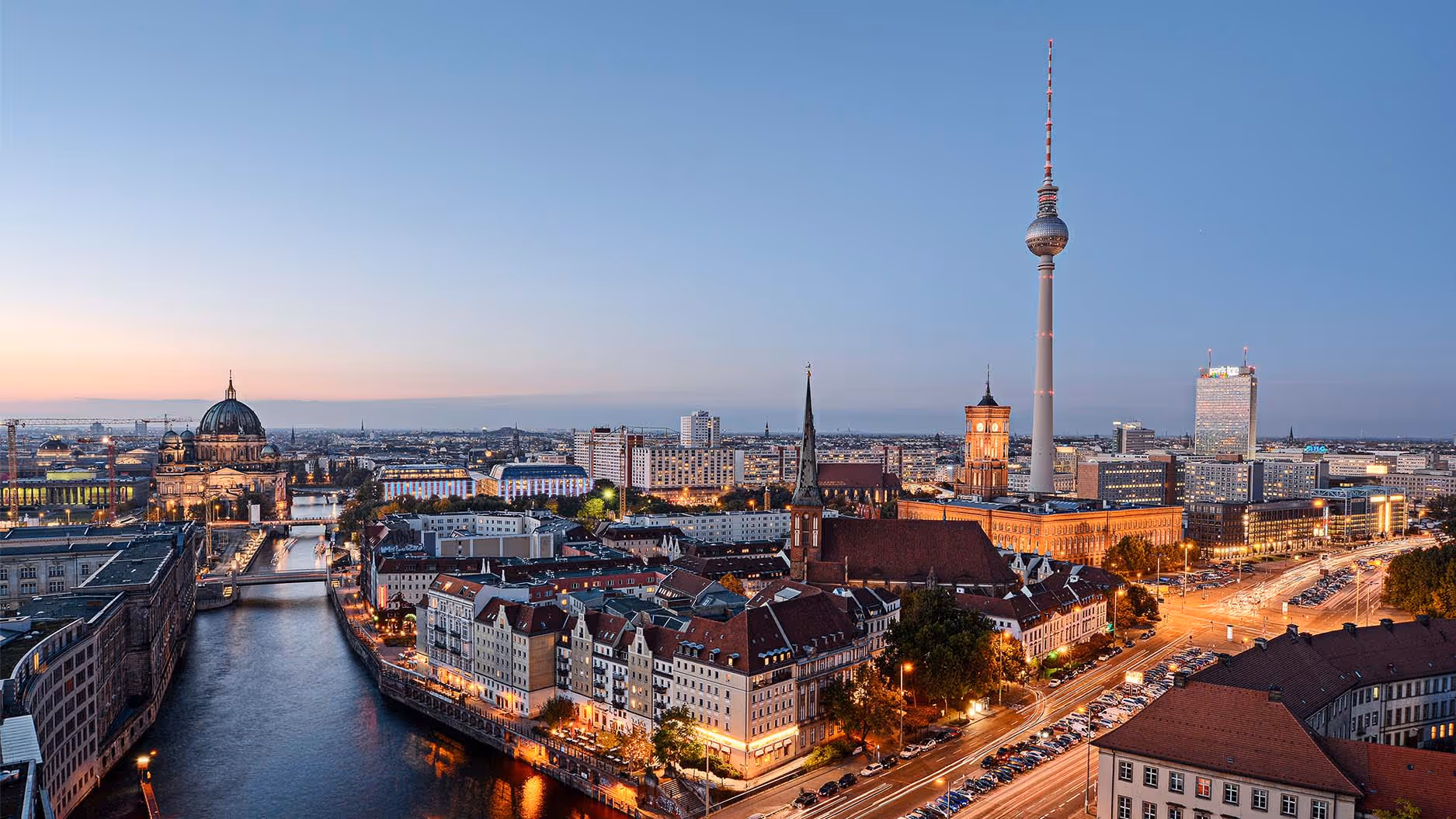 City skyline of Berlin, the headquarter of Corinex's customer, Stromnetz Berlin