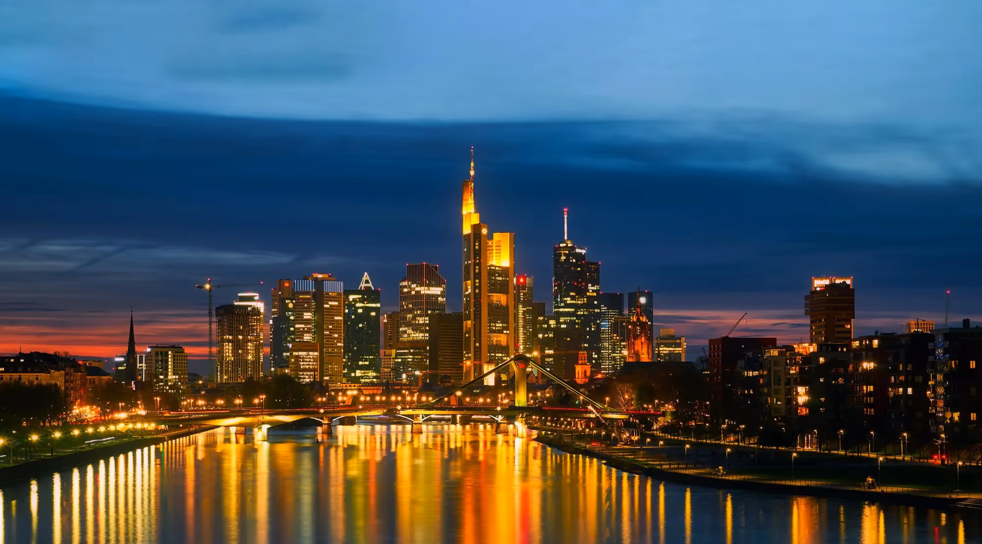 City skyline of Frankfurt, the headquarter of Corinex's customer, Mainova