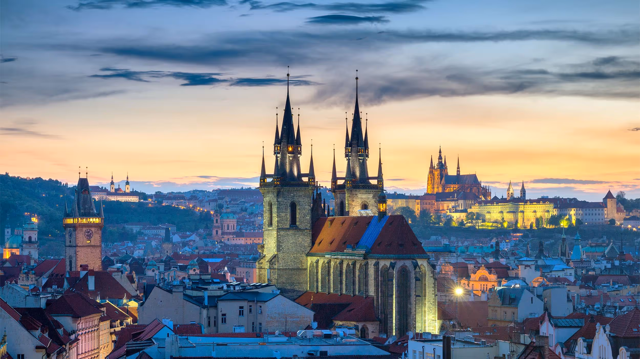 City skyline of Prague, the headquarter of Corinex's customer, CEZ and PRE