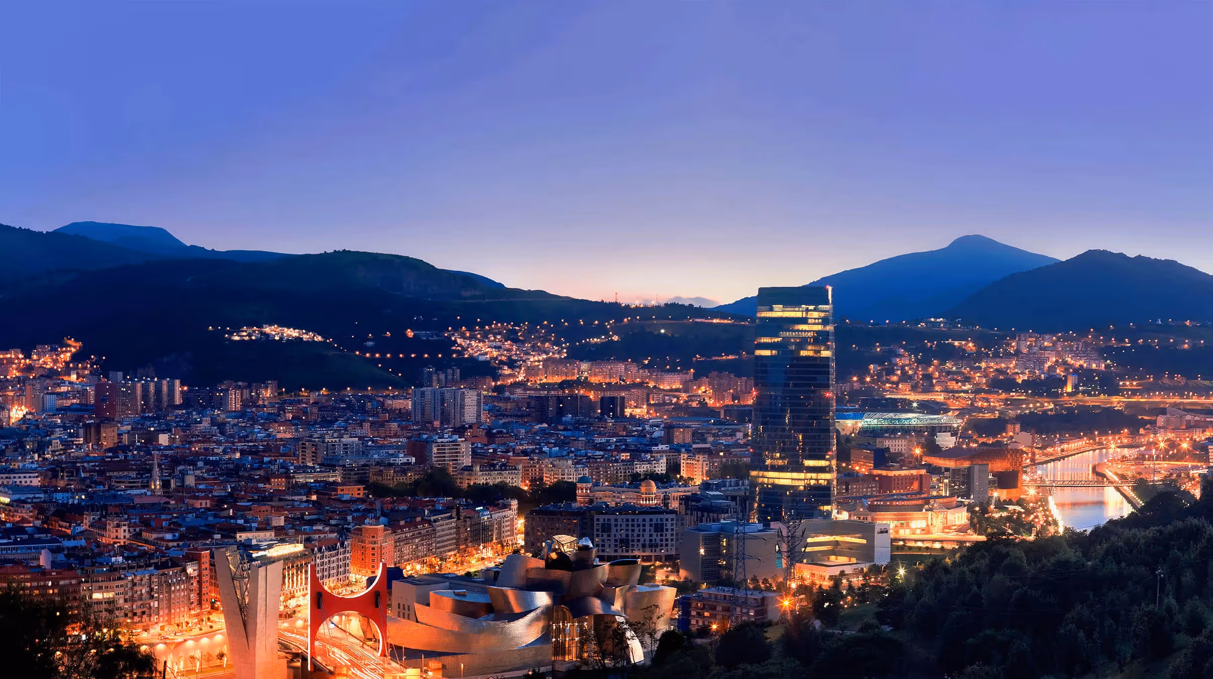 City skyline of Bilbao, the headquarter of Corinex's customer, Iberdrola