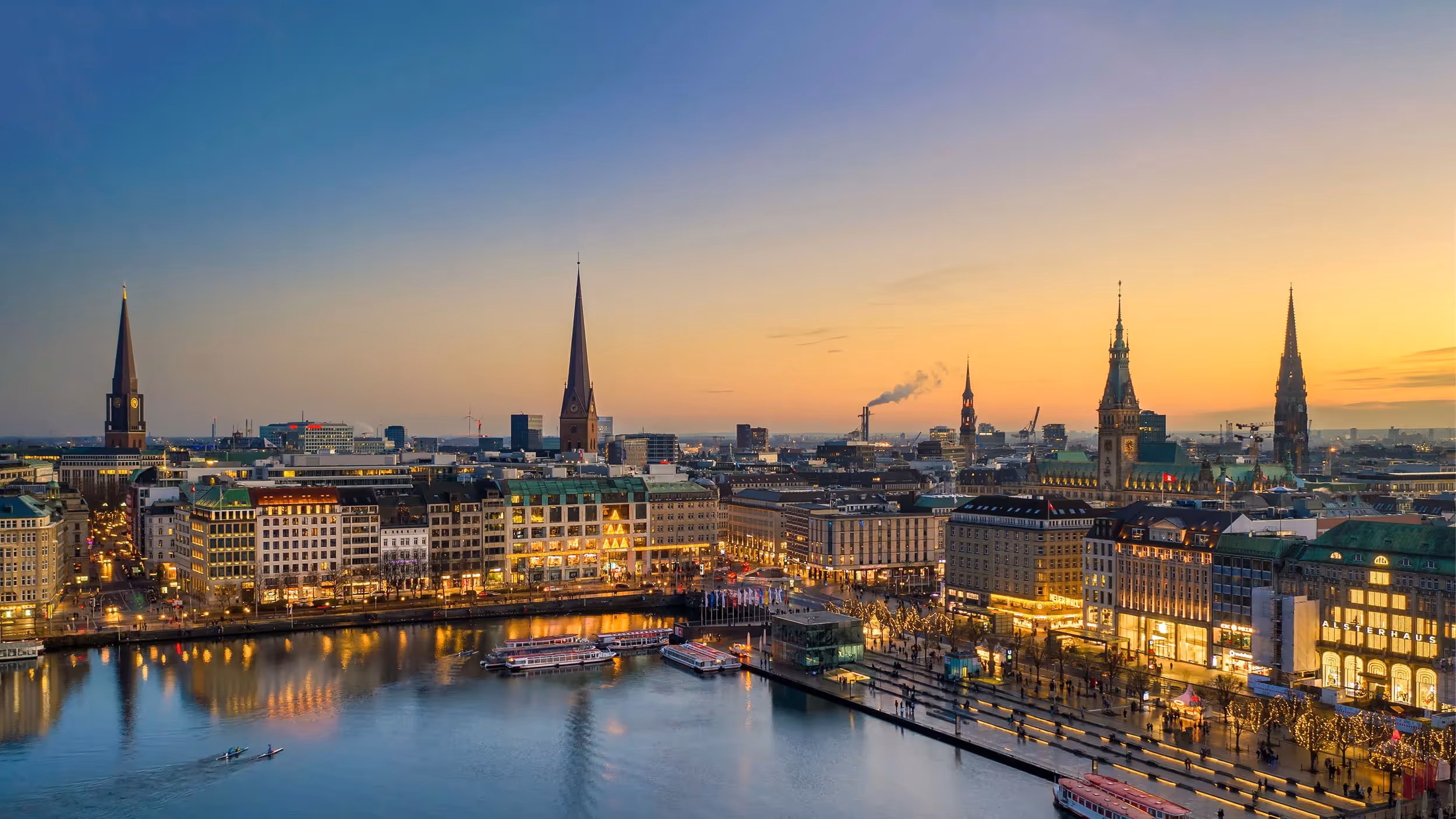 City skyline of Hamburg, the headquarter of Corinex's customer, Stromnetz