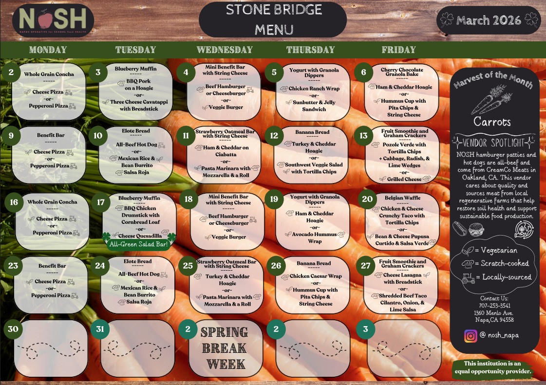 Calendar of September 2025 NOSH meals