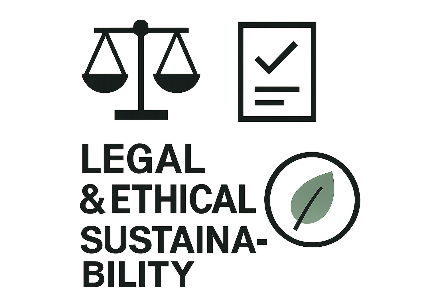 abstract symbolic visual of legal and ethical sustainability in branding, without logos or people, minimalistic swiss-style composition, focus on transparency and clarity