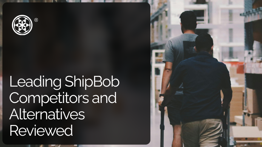 Shipping container with a British flag on it with shipping containers with EU flag behind