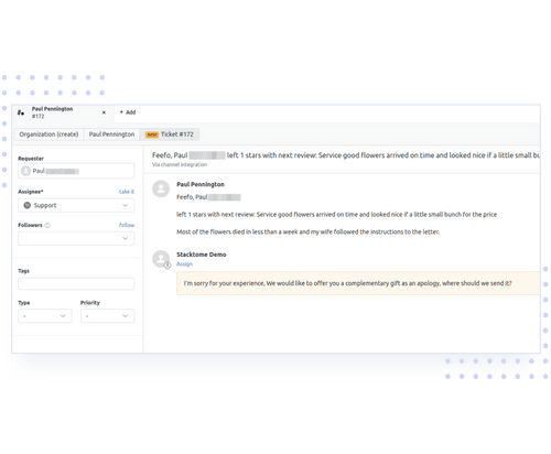 Get notified and respond as soon as the review received