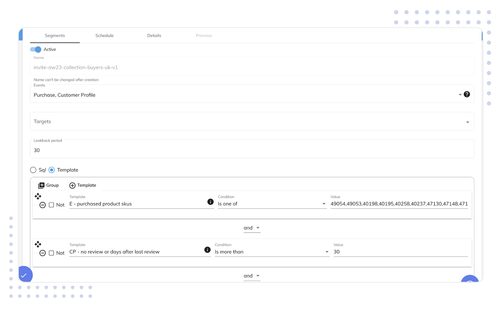 Option to target your customers based on their purchase behavioural data