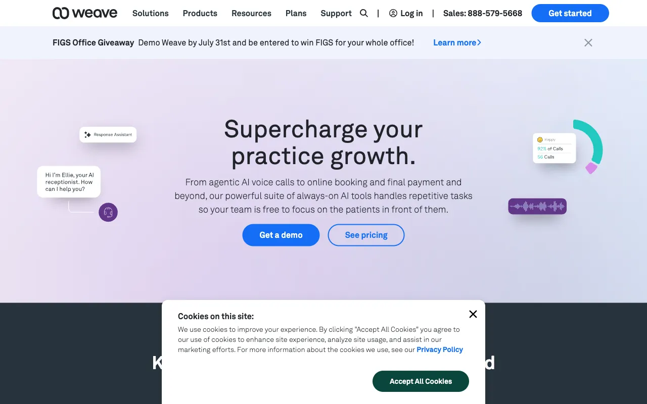 Weave communication platform homepage