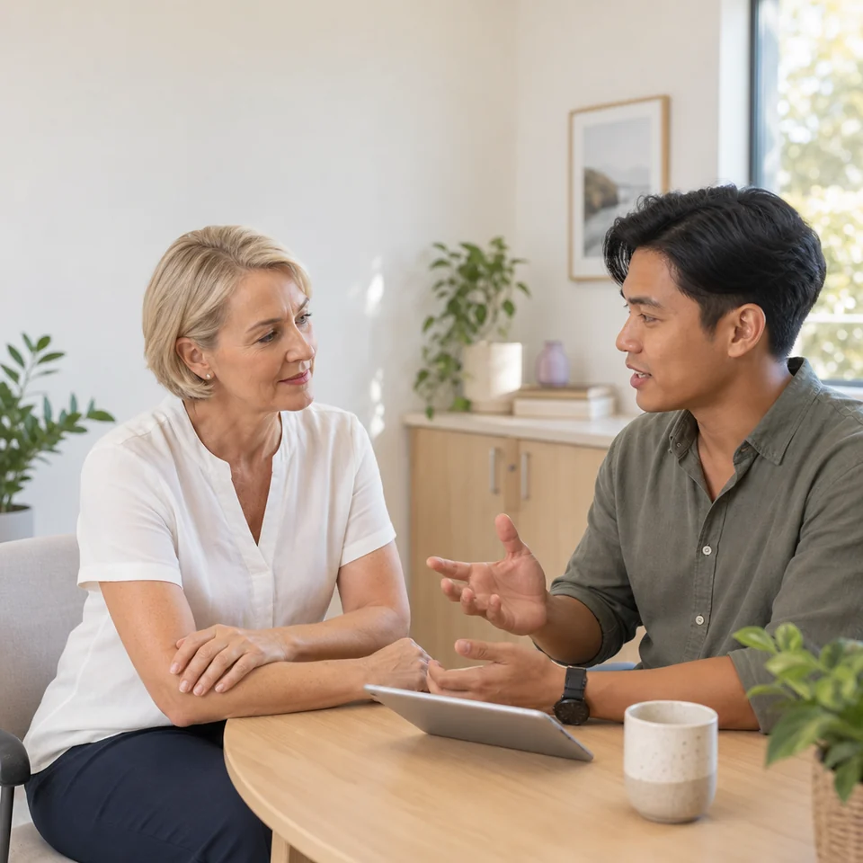 GP listening to a young man describe his pain history