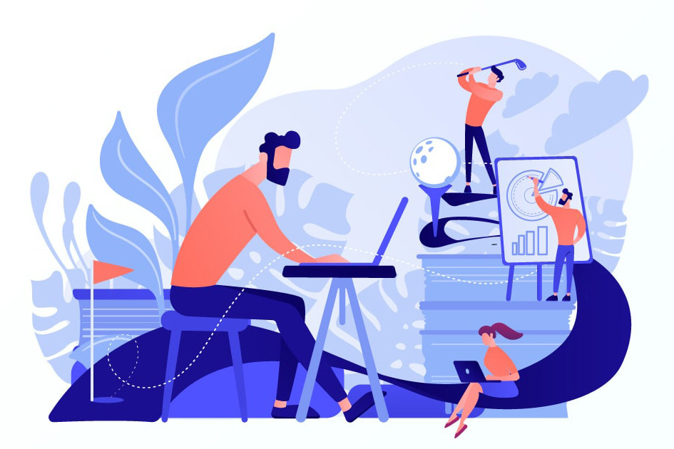 「働くを遊ぶ」のイメージイラスト