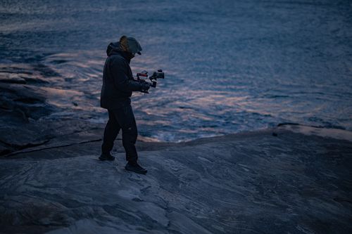 Nick Platzer filming in Greenland for Nix-Film; Journey to the Climate