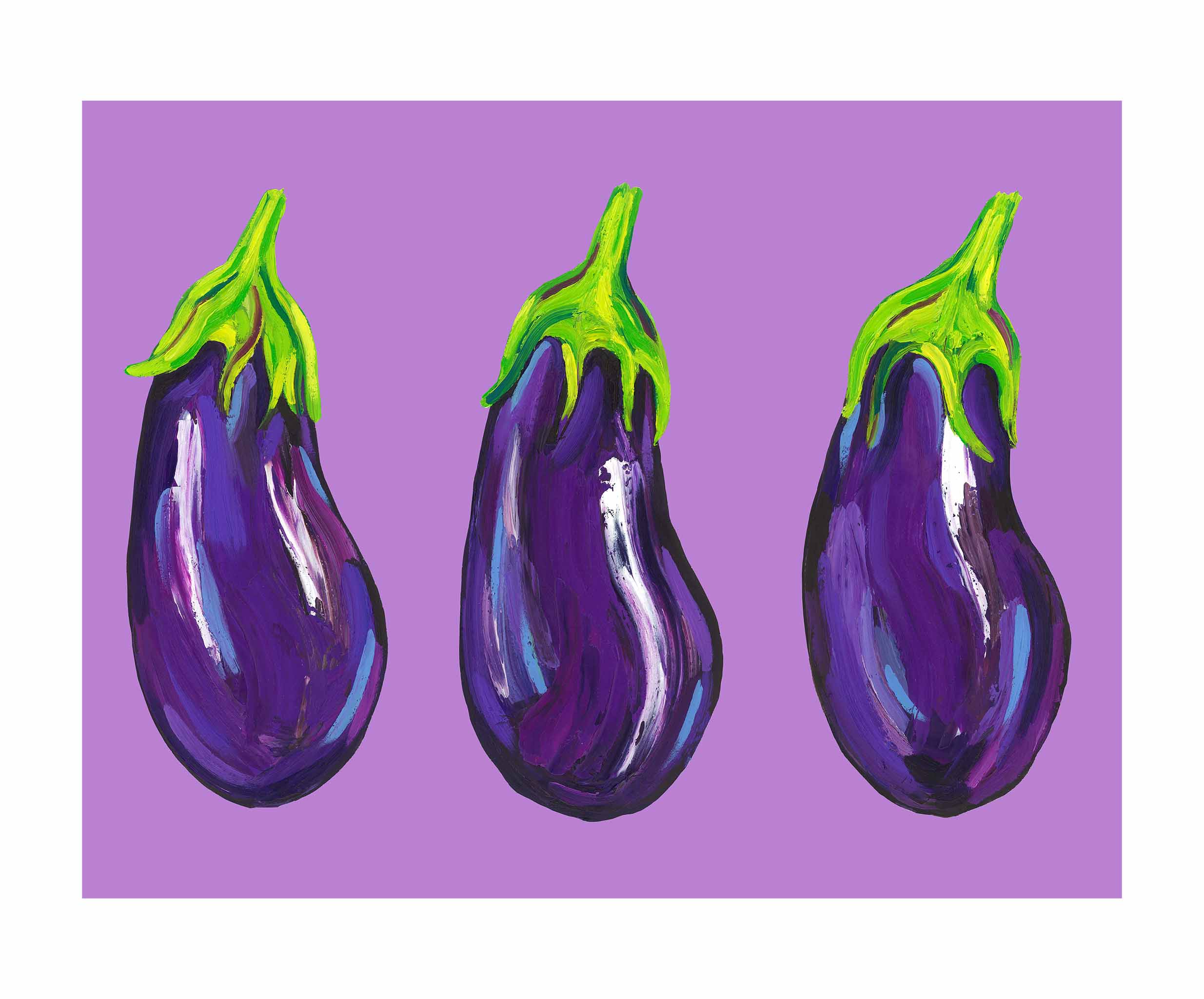 Aubergines on Purple Art Print