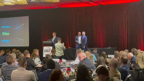 Atul Patel, CEO & Co-founder of Orbee, accepts AWA Award for CDP/MAP technology