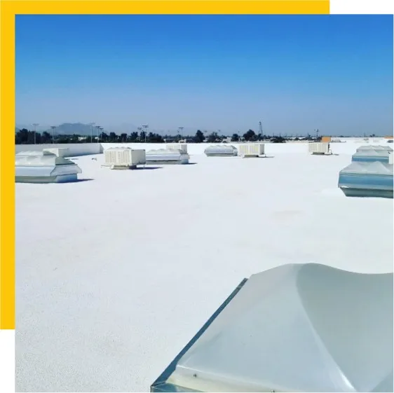 white spray foam roof