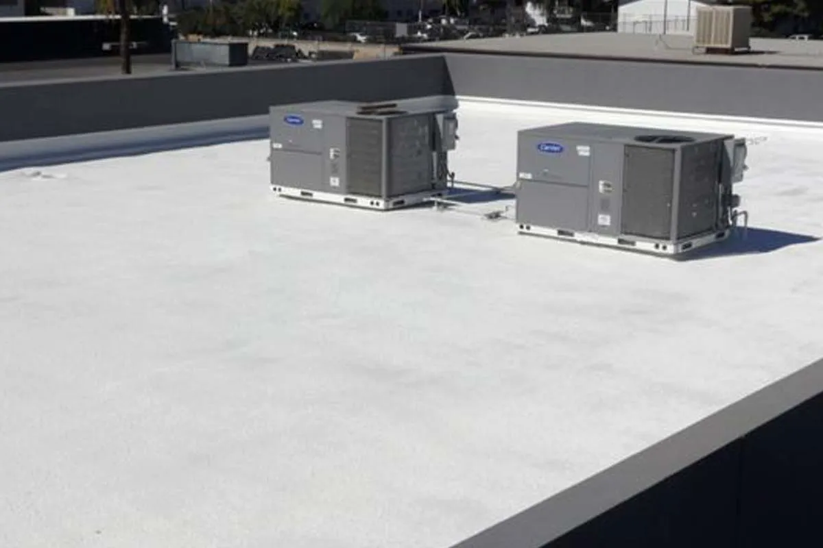 white spray foam roofing