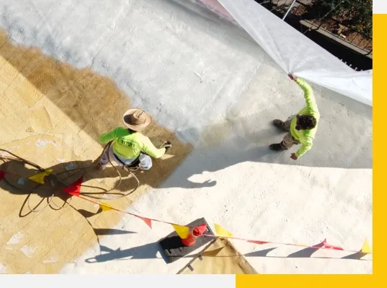 contrator installing spray foam roof