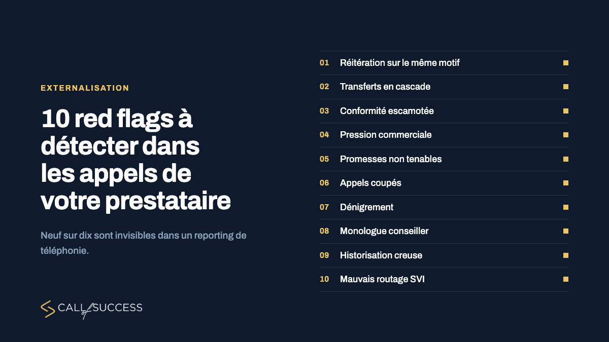 Externalisation : 10 red flags à détecter dans les appels de votre prestataire