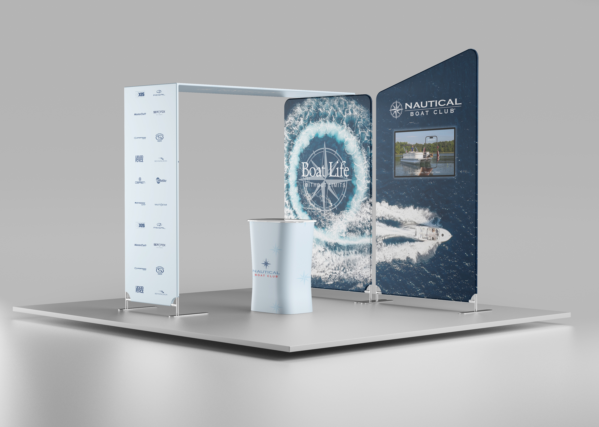 Nautical Boat Club trade show booth mockup