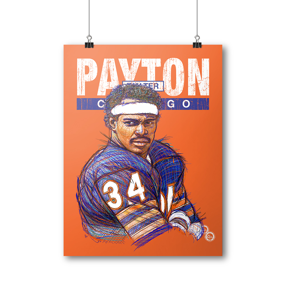 Walter Payton Chicago poster mockup