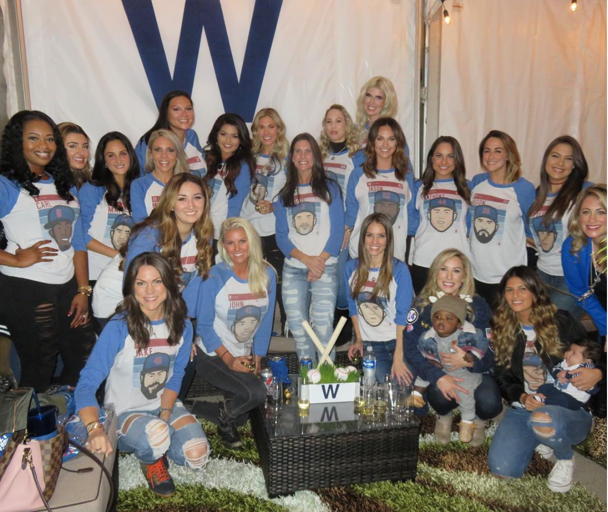 Chicago Cubs wives and girlfriends in 500 Level shirts
