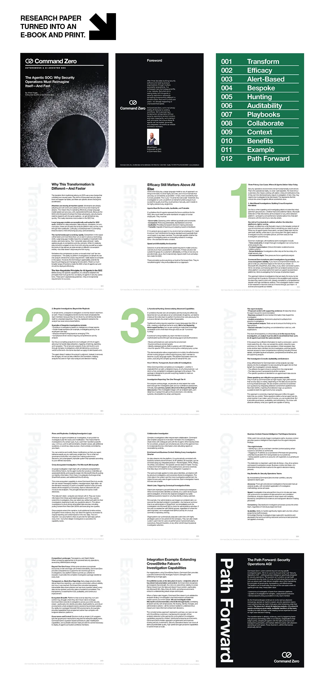 Command Zero co-founder ebook printed spreads